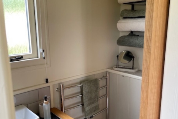 Interior of bathrom in shepherd's hut